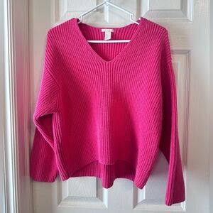 H&M Hot Pink 💖 Ribbed Knit Sweater | Size S